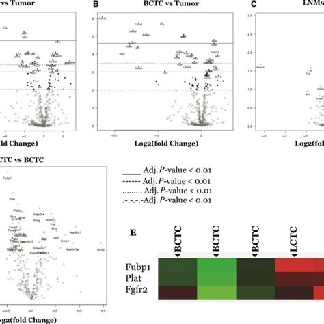 Volcano Plot Displaying Differentially Expressed Genes Between Lctc