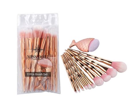 Miss Doll Beauty Pcs Rose Gold Makeup Brush Set Professional Unicorn