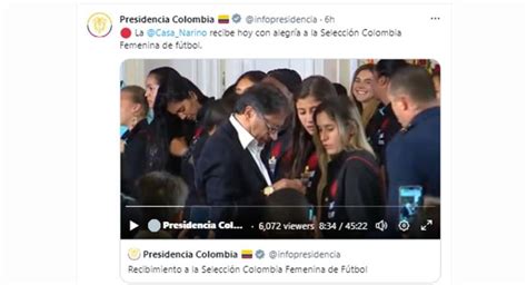 Petro rinde homenaje a la Selección Colombia Femenina de Fútbol en la