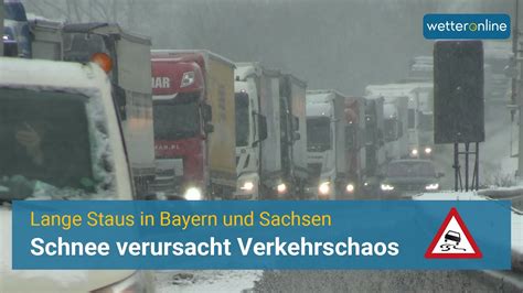 Schnee Verursacht Verkehrschaos In Bayern Und Sachsen Youtube