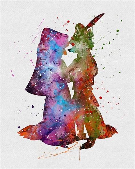 Two People Kissing In The Shape Of Watercolors