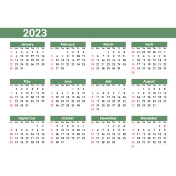 2023 Calendar Simple Lunar Green Minimalist 2023 Calendar 2023 Hot