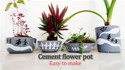 Cement Flower Pot How To Make Cement Flower Pot At Home YouTube