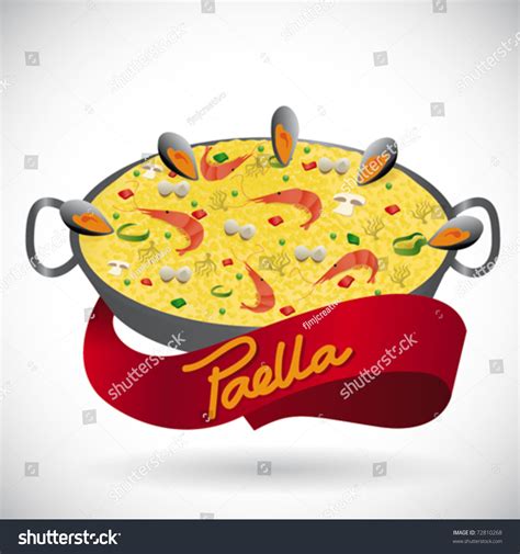 Spanish Rice Delicious Paella Vector Art Stock Vector 72810268