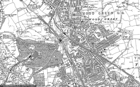 Historic Ordnance Survey Map Of Wood Green 1894 1896