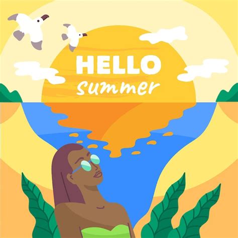 Hola Verano Dibujado A Mano Vector Gratis