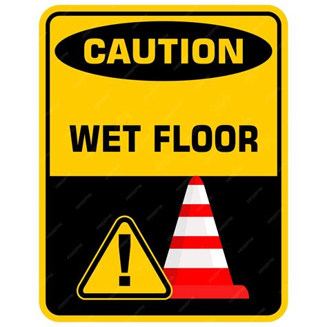 Premium Vector Caution Wet Floor Sticker Vector