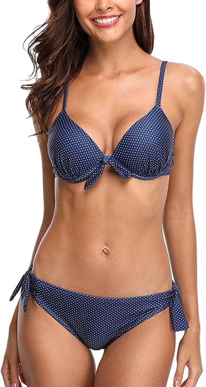 Charmleaks Damen Bikini Set Mit B Gel Und Schalen Cups Polka Dots