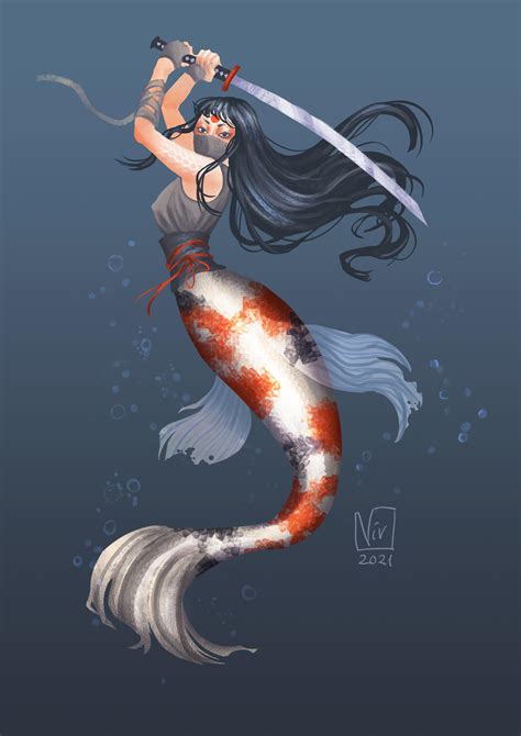 Mermaid Koi Fish Samurai Warrior Girl Something Mermay Week 1