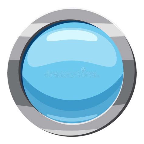 Blue Round Button Icon Cartoon Style Stock Illustration Illustration