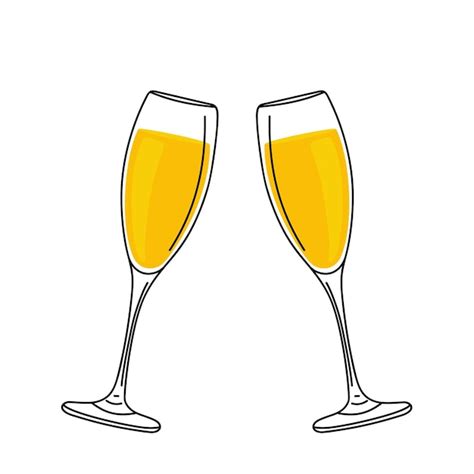 Premium Vector Two Hand Drawn Champagne Glasses