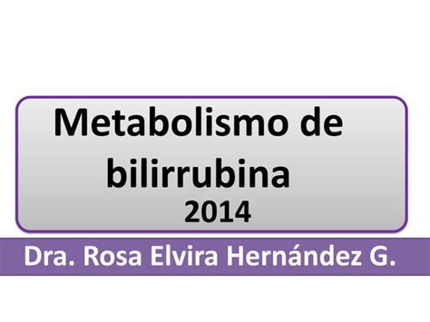 Metabolismo De La Bilirrubina PPT