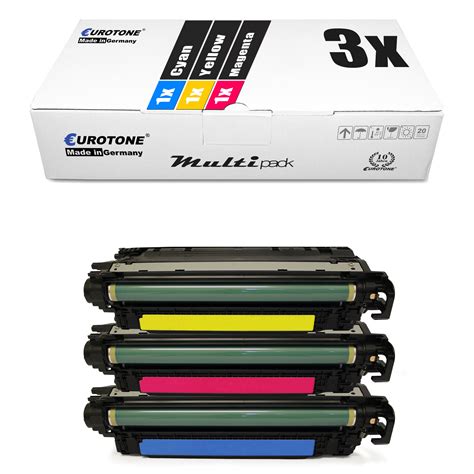 3x Euro Tone Pro XXL Toner For HP Color LaserJet Enterprise Cp 4525 Dn