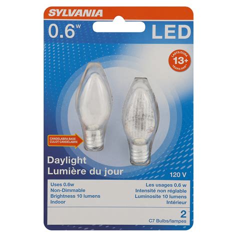Sylvania C7 06 Watt Daylight Led Light Bulbs Shop Light Bulbs At H E B