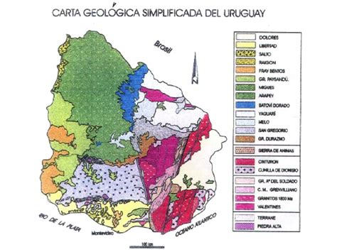 Carta geológica de Uruguay versión estandar