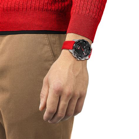 Ripley Reloj Tissot Hombre Digital Ttouch Connect Solar Rojo