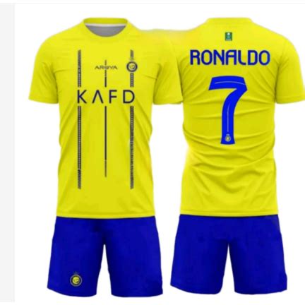 Kit Conjunto Futebol Infantil Juvenil Al Nassr Novo Clube Cristiano