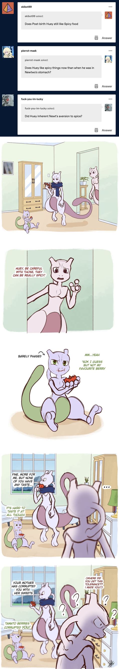 Huey S Spice Tolerance By Tc On Deviantart Mew And Mewtwo