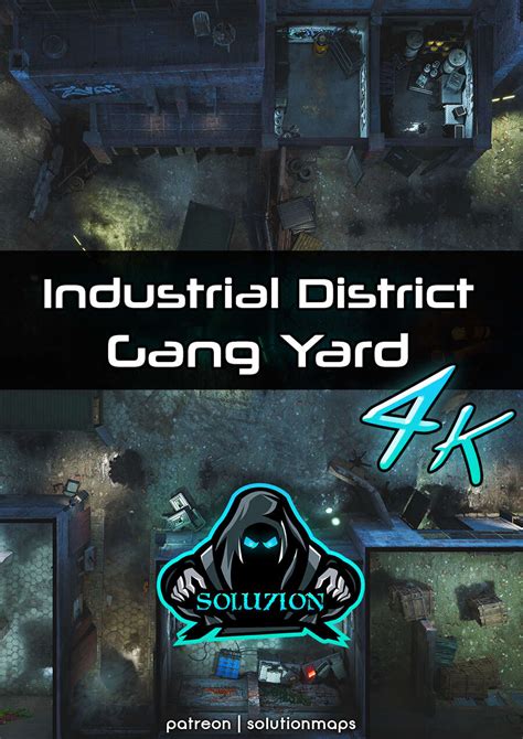 Industrial District Ganger Yard 4k Cyberpunk Animated Battle Map