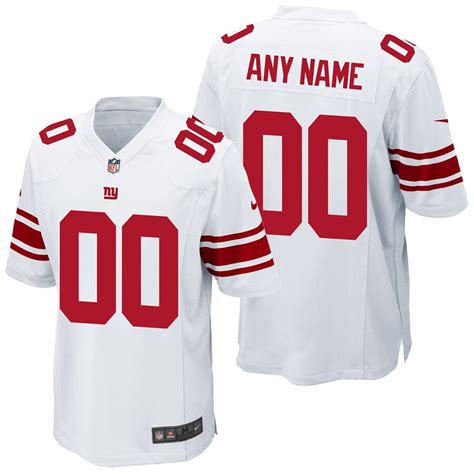 New York Giants Nike Game Road Jersey - White - Custom - Mens