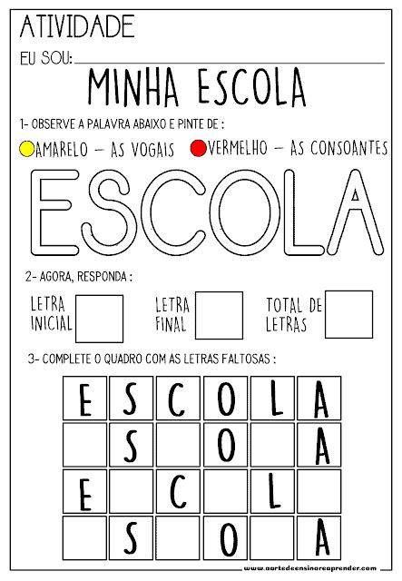 50ATIVIDADES DIA DA ESCOLApara Imprimir Grátis