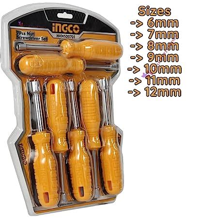 INGCO 7Pcs Nut Screwdriver Set HKNSD0701