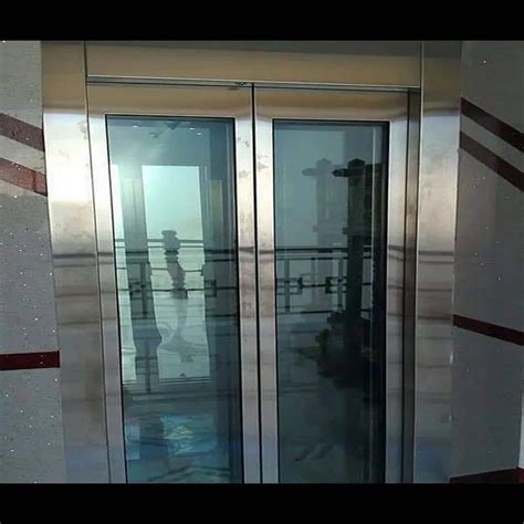 Center Opening Silver 7 5ft Stainless Steel Elevator Automatic Door At