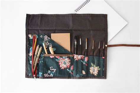 Artist Roll Up Case For Brushes Artist Organizer Case Etsy