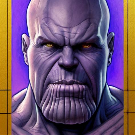 KREA AI Thanos Portrait Art By Donato Giancola And Bayard