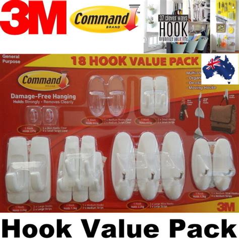 3m Command Wall Hooks 18pc Adhesive Removable Plastic Picture Coat Keys Hanging For Sale Online