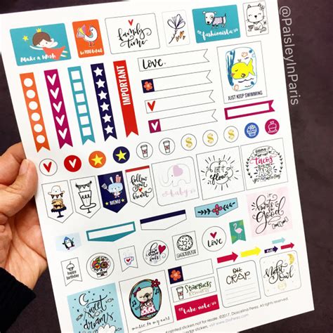 Printable Calendar Planner Stickers, 022017