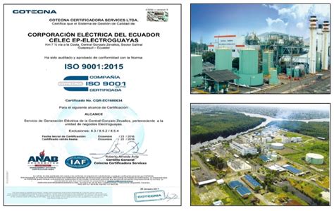 Celec Ep Electroguayas Obtuvo Certificaci N Iso