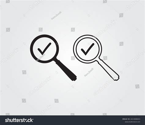 Magnifying Glass Check Mark Icon Vector Stock Vector Royalty Free 2213446413 Shutterstock