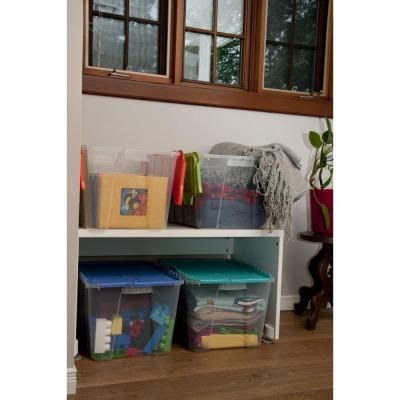 Hdx Clear Gal Flip Top Storage Tote The Home Depot The