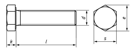 Din 933 Hexagon Setscrew Screw Basic Dimensions Andrews Fasteners