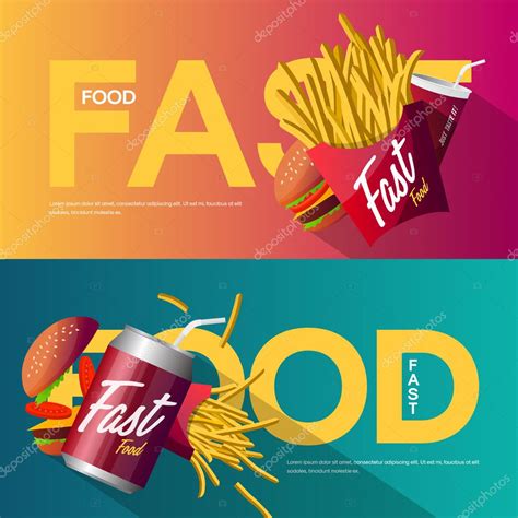 Fast food creative poster design set Stock Vector Image by ©dream ...