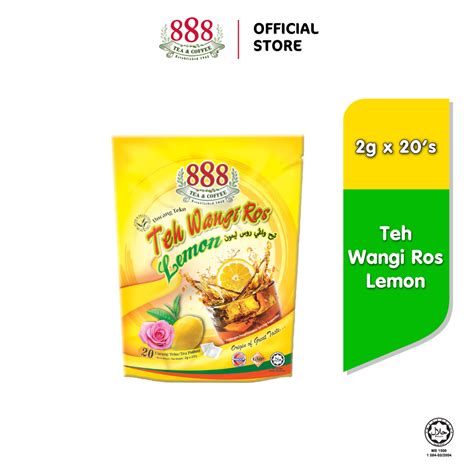 888 Teh Wangi Ros Lemon Pot Bag 2g X 20 Sachets Shopee Philippines