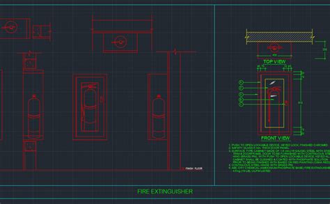 Fire Extinguisher Cad Block And Typical Drawing