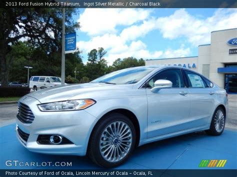 Ingot Silver Metallic 2013 Ford Fusion Hybrid Titanium Charcoal Black Interior Gtcarlot