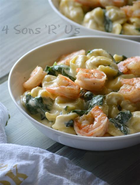 Creamed Spinach Tortellini With Seasoned Shrimp Sons R Us