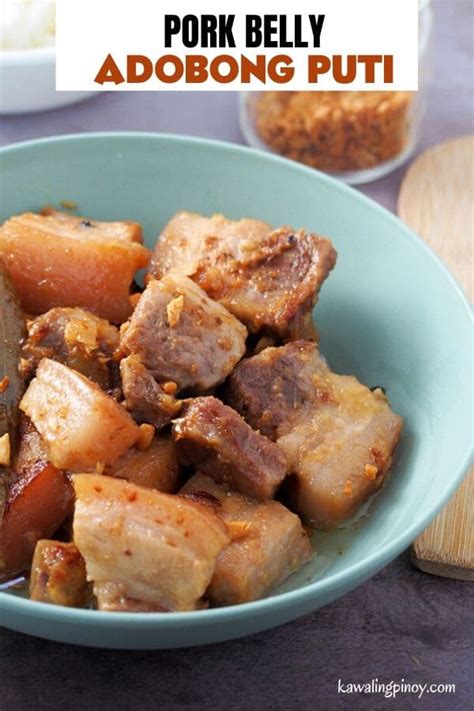 Adobong Puti Made Of Pork Belly Vinegar Salt And Spices This White