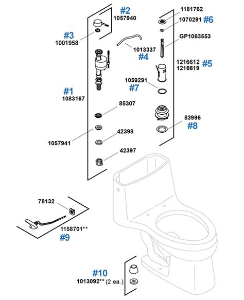 Santa Rosa Toilet Replacement Parts By Kohler