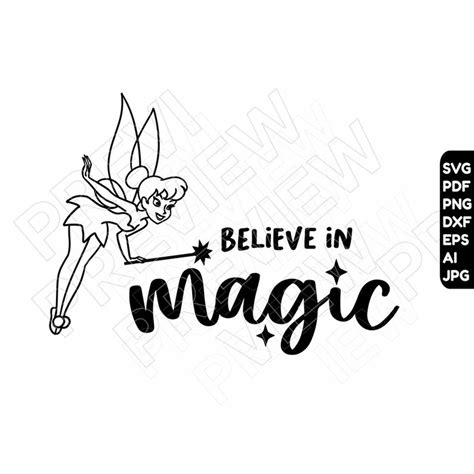 Tinkerbell SVG Believe In Magic Png Clipart DXF Cut File O Inspire