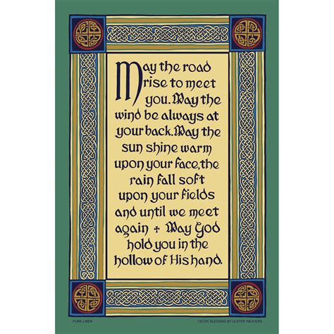Cotton Tea Towel Irish Celtic Blessing May The Road Rise To Meet You
