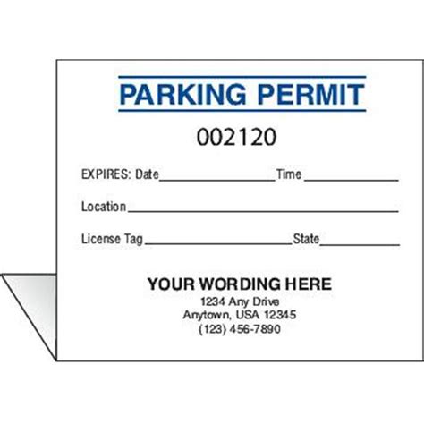 Free Printable Parking Permit Template