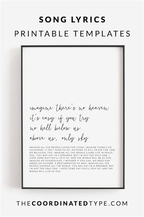 Song Lyrics Print Song Lyrics Wall Art Editable Print Song Etsy