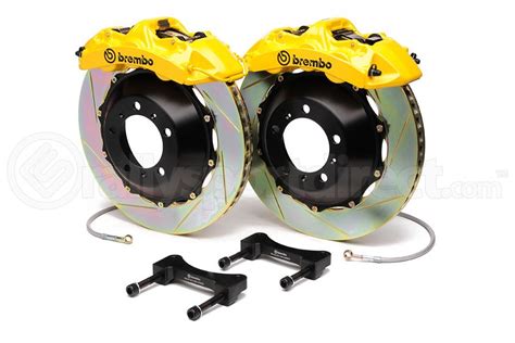 Brembo Gran Turismo Piston Front Brake Kit Yellow Slotted Rotors