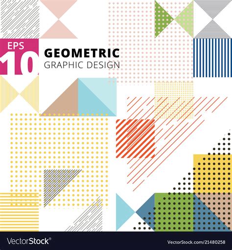 Abstract Multicolor Geometric Pattern Trendy Vector Image