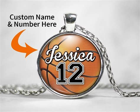 Personalized Custom Made Basketball Pendant Necklace