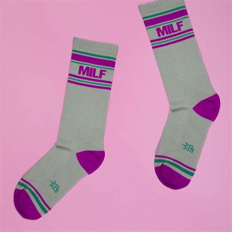 Funny Gumball Poodle Gym Socks With Milf Design Gray With Teal And Neon Purple Accents